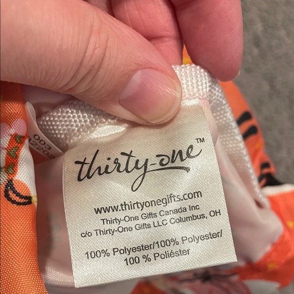 Thirty-one Orange Llama Print Drawstring Bag With Zipper Pouch NWOT - Picture 5 of 5